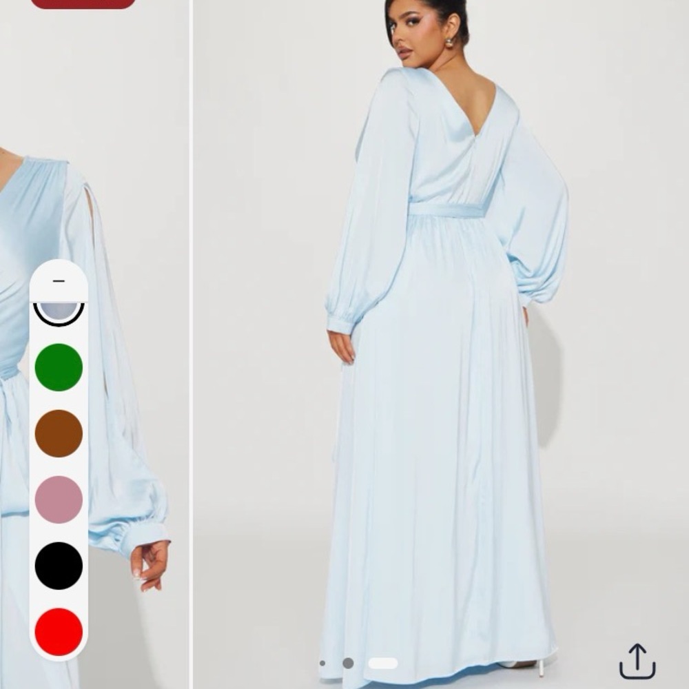 Elegant Light Blue Maxi Dress - Picture 2 of 4